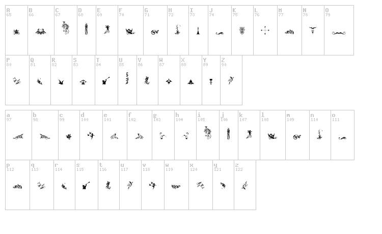 Micro Fleurons font map